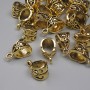 Gold-colored pendant bail, 13x8 mm, hole 5x6 mm, gold-toned metal finish, approx. 20 g (~24 pcs)