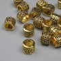 Gold-tone bead insert findings, 8×6.5 mm, hole Ø 5.5 mm, packaging 20 g ~ 18 pcs