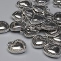 Heart Pendant, Silver-Colored Metal, 13×11.5 mm, packaging approx. 20 g (~21 pcs)