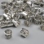 Bead insert, silver metal color, 7 mm diameter, hole diameter ~2.2 mm, packaging 20 g (~20 pcs)