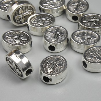 Bead insert, silver color, silver metal finish, 11×9.5 mm, hole diameter 2.5 mm, packaging 20 g (~12 pcs)