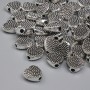 Heart-shaped Bead Insert, Silver, 7mm