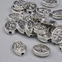 Silver-colored bead insert findings, 10×8 mm diameter, ± hole diameter 1.5 mm, packaging 20 g (~23 pcs)