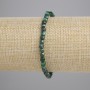 Malachite bracelet with faceted cube beads 3.5×3.5 mm, length 18 cm, stretch