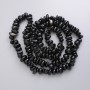 Faceted Silvery Obsidian Beads on Thread, Natural Stone, Diameter 9-13 x 4-7 mm, 80 cm Length