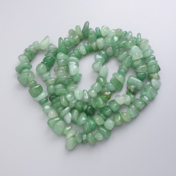 Nephrite Beads, Chip Form, natural nephrite on thread, diameter 8.5-14×3.5 mm, length 80 cm