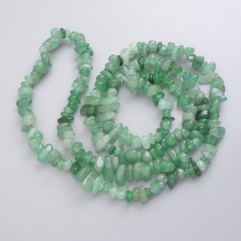 Nephrite Beads Granules on Beading Thread, Natural Stone, Diameter 7–12 × 3–5 mm, Length 80 cm