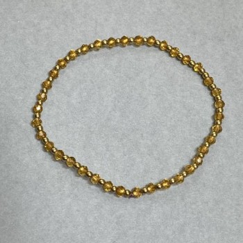 Bracelet with Czech crystal faceted rondelles 3.5 x 2.5 mm and hematite beads 2 mm, length 18 cm, elastic