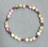 Varisite bracelet (acrylic) 6 mm beads, Czech crystal rondelles 4x3 mm, length 18 cm, stretch