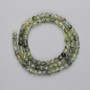 Prehnite Beads, Faceted Cubes, 4x4 mm, on Thread, Length About 38 cm+