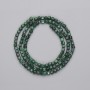 Malachite Beads, Faceted Cube, 3x3 mm ±, on a Thread, Length 39 cm+