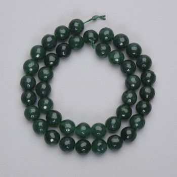 Jadeite Beads, Faceted Round, 9 mm Diameter, on a 38 cm Strand