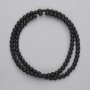 Shungite Beads, Smooth Spheres, 4 mm Diameter, On Beading Thread, 38 cm Long