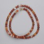 Agate beads, smooth round spheres, 4 mm diameter, on thread, 36 cm length