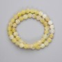 Yellow Frosted Agate Beads, smooth round balls, 8 mm diameter, on thread, about 36 cm long
