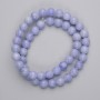 Agate Beads, pressed smooth round beads, 8mm diameter, on thread, length about 38 cm