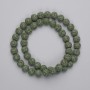 Green lava beads, 8 mm diameter, on 38 cm strand