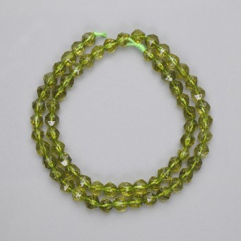 Peridot Beads, Faceted, 5x5 mm, 37 cm Length on Thread