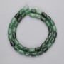 Emerald barrel beads, diameter 8.5–10×6 mm, length 39 cm, on thread