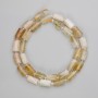 Faceted Citrine Beads, diameter 10 mm, 5-11×6-6 mm, 5 mm ± seed beads 3 mm ±, length 39 cm ± on thread