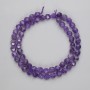 Faceted Amethyst Beads, 6x5 mm, 37 cm on thread