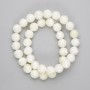Mother-of-Pearl Beads — smooth round beads, 10 mm diameter, about 39 cm long, on thread