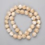 Beige Mother-of-Pearl Beads, Smooth Round, 10.5 mm Diameter, 39 cm on Thread