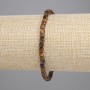Bracelet with Faceted Tiger's Eye Cubes, 4x4 mm, about 18 cm long, stretchy