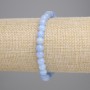 Aquamarine bracelet with smooth beads, 6.5 mm diameter, 18 cm length, elastic