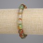 Bracelet Brazilian Agate with Faceted Beads, 9.5 mm Diameter, 18 cm Length, Stretch