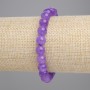 Amethyst Bracelet with Smooth Round Beads, 8mm, 18 cm Stretch