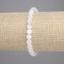 Selenite Bracelet with Smooth Beads, 6.5 mm Diameter, 18 cm Length, Stretch