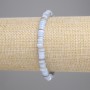 Bracelet with Skafarka shell rondelle beads, 5×2 mm, 18 cm, elastic