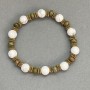 Stretch bracelet with 8mm chalcedony beads and 6x3mm heliotrope rondelles, length 18 cm