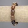 Agate Barrel Bead Bracelet 15×12 mm, 18 cm length, elastic
