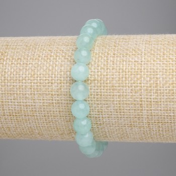 Amazonite bracelet with smooth beads, 8 mm diameter, 18 cm length, stretch