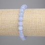 Aquamarine bracelet with smooth beads, 8 mm diameter, 18 cm length, stretch