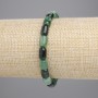 Emerald Barrel Bracelet, 9×6 mm, 18 cm length, stretch