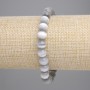 Gray Cat's Eye Bracelet with Smooth Beads, 8mm Diameter, 18cm Length, Stretch