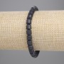 Bracelet made of black volcanic lava, cylindrical beads 6×6 mm, 18 cm long, elastic