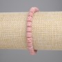 Pink Volcanic Lava Bracelet with Cylindrical Beads, 6x6 mm, 18 cm Stretch