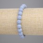 Blue volcanic lava bead bracelet, 8mm beads, 18 cm long, stretch