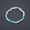 Natural aquamarine bracelet on an elastic cord, faceted beads, 7×9 mm, 18 cm circumference
