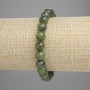 Jadeite Bracelet with Smooth Beads, 8mm Diameter, 18cm Length, Elastic