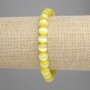 Yellow Cat's Eye Bracelet (Synthetic) - Smooth beads, 8 mm diameter, 18 cm length, stretch