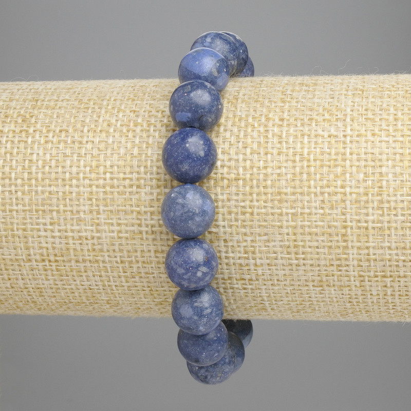 Sponge coral bracelet with smooth beads, 10.5 mm, 18 cm length, stretch