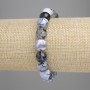 Dragon Vein Agate Bracelet - smooth beads, 10 mm diameter, 18 cm length, stretch