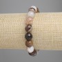 Faceted Agate Bead Bracelet, 10 mm Diameter, 18 cm Length, Stretch