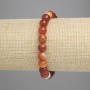 Agate bracelet with smooth beads, 8 mm diameter, 18 cm length, stretch