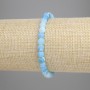 Blue Frosted Agate Bracelet with Smooth 6mm Beads, 18 cm Stretch